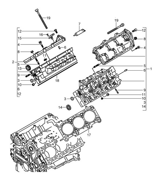 Diagram 103-003 Porsche Macan (95B) MK1 (2014-2018) Engine