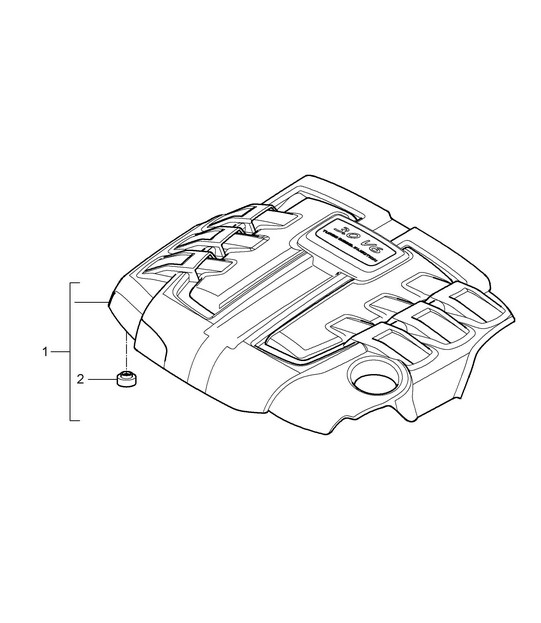 Engine cover (Model: 059D) Cayenne 9PA1 (957) 3.0L Diesel 2007-10