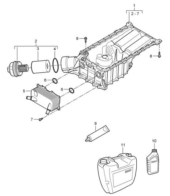 Diagram 104-002 Porsche Macan (95B) MK1 (2014-2018) Engine