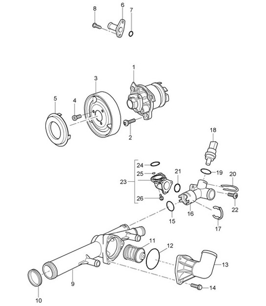 Diagram 105-005 Porsche 991 (911) MK1 2012-2016 Engine