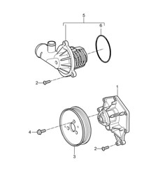 Coolant pump  / Thermostat housing (Model: 059D) Cayenne 9PA1 (957) 3.0L Diesel 2007-10