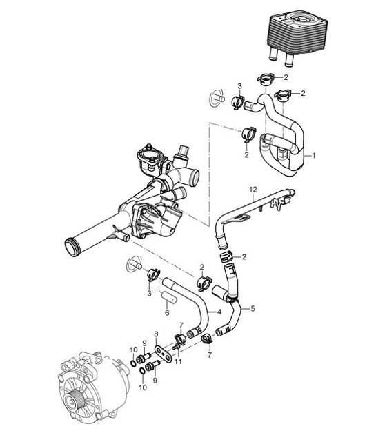 Diagram 105-020 Porsche 924 (1977-1988) Engine