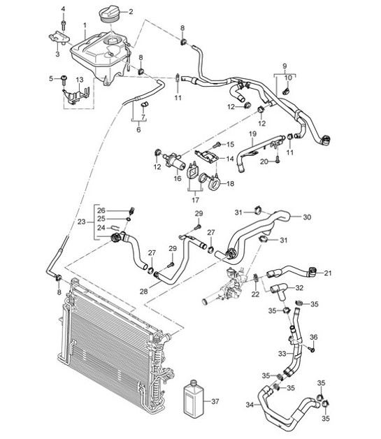 Diagram 105-035 Porsche Macan (95B) MK1 (2014-2018) Engine