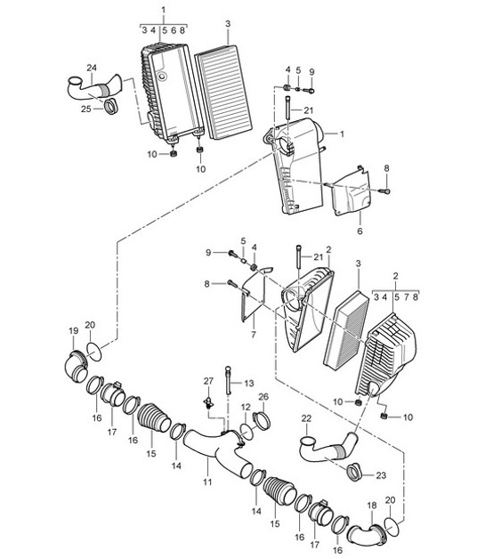 Diagram 106-000 Porsche Macan (95B) MK1 (2014-2018) Engine
