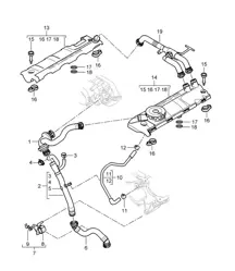 Crankcase housing / Bleeding (Model: 4801,4851) Cayenne 9PA1 (957) 4.8L 2007-10