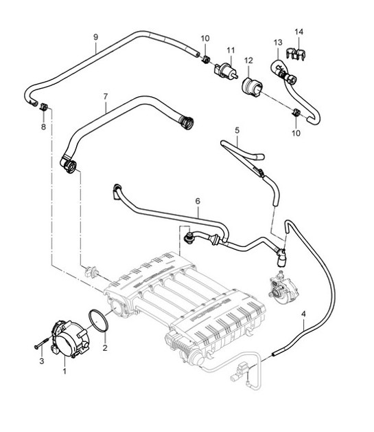 Diagram 107-002 Porsche 开曼 S 3.4L 981 2013-16 引擎