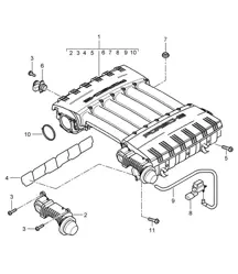 Intake manifold (Model: 5501) Cayenne 9PA1 (957) 3.6L 2007-10