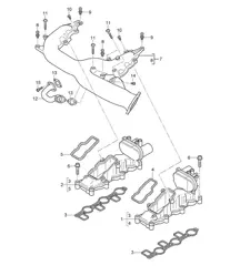 Intake manifold / Pressure pipe (Model: 059D) Cayenne 9PA1 (957) 3.0L Diesel 2007-10