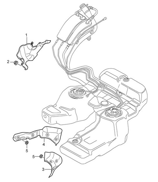 Diagram 201-010 Porsche 356 (1950-1965) Fuel System, Exhaust System