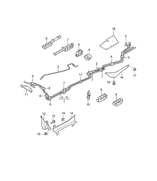 Diagram 201-015 Porsche Cayman 987C / 981C (2005-2016) Fuel System, Exhaust System