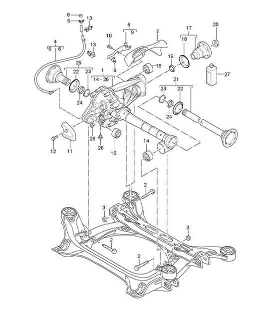 Diagram 305-010 Porsche 991.2 Cabriolet 4 3.0L (370 Bhp) 2016-19 Transmission
