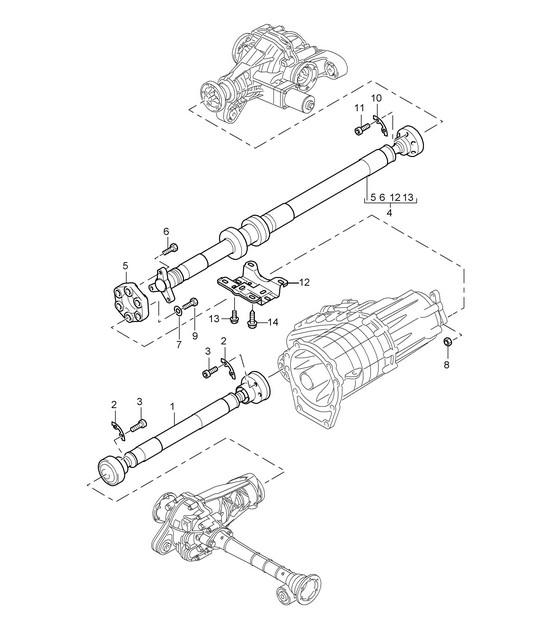 Cardan shaft  Cayenne 9PA1 (957) 2007-10