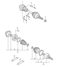 Drive shaft Cayenne 9PA1 (957) 2007-10