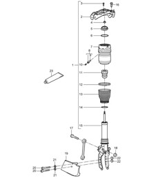 Suspension / Spring strut (PR:1BK) Cayenne 9PA1 (957) 2007-10