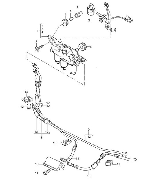 Diagram 402-007 Porsche 911 & 912 (1965-1989) Front Axle, Steering 