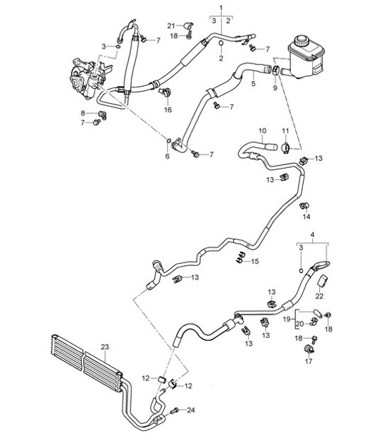 Diagram 403-001 Porsche Cayman 718C (982C) 2017>> Front Axle, Steering 