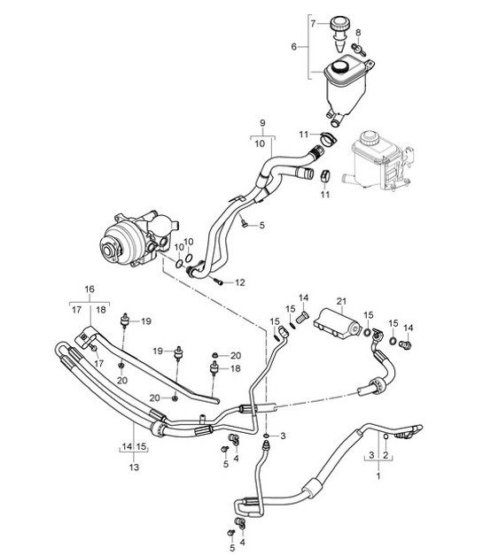 Diagram 403-010 Porsche Cayenne 9PA1 (957) 2007-2010 Front Axle, Steering 
