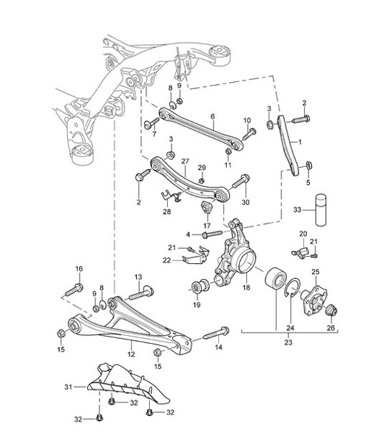 Diagram 501-000 Porsche 991 (911) MK1 2012-2016 Rear Axle