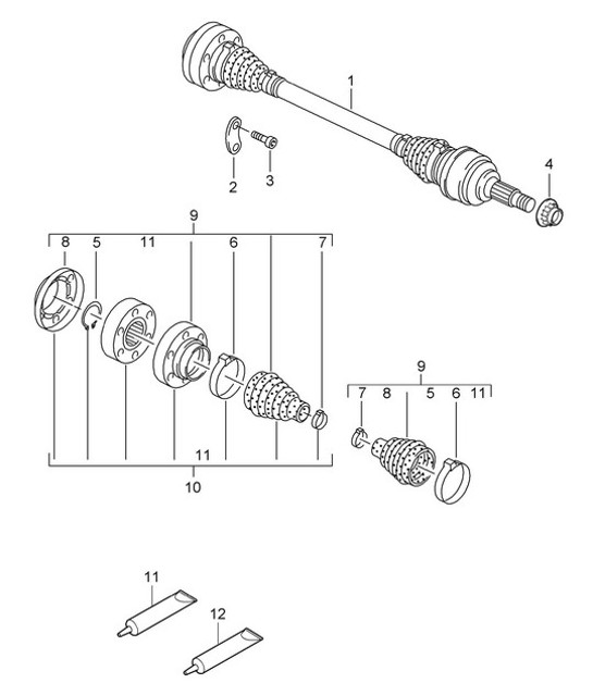 Diagram 501-010 Porsche Macan (95B) MK1 (2014-2018) Rear Axle
