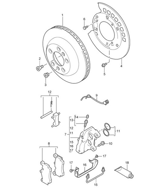 Diagram 603-000 Porsche Boxster 986/987/981 (1997-2016) Wheels, Brakes