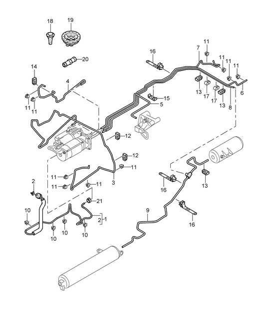 Adaptive suspension / Lines (PR:1BK) Cayenne 9PA1 (957) 2007-10
