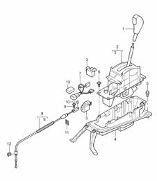 Selector lever / Tiptronic (PR:G0R, Tiprtonic S) Cayenne 9PA1 (957) 2007-10
