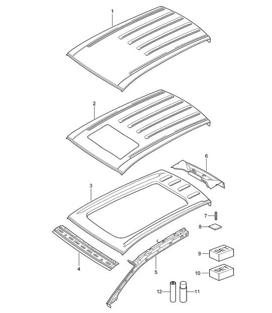 Roof / Scuttle Cayenne 9PA1 (957) 2007-10