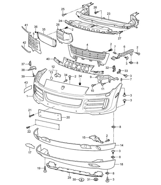 Front Bumper Cayenne 9PA1 (957) 2007-10