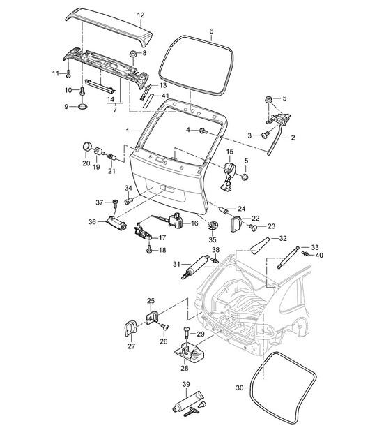 Rear lid Cayenne 9PA1 (957) 2007-10