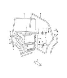 Door shell / Gaskets - REAR - Cayenne 9PA1 (957) 2007-10