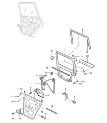 Window regulator - REAR - Cayenne 9PA1 (957) 2007-10