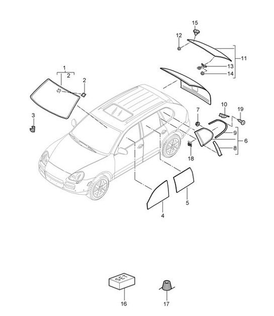 Diagram 805-000 Porsche Macan (95B) MK1 (2014-2018) Body