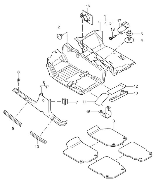 Flooring / Accessories - FRONT - Cayenne 9PA1 (957) 2007-10