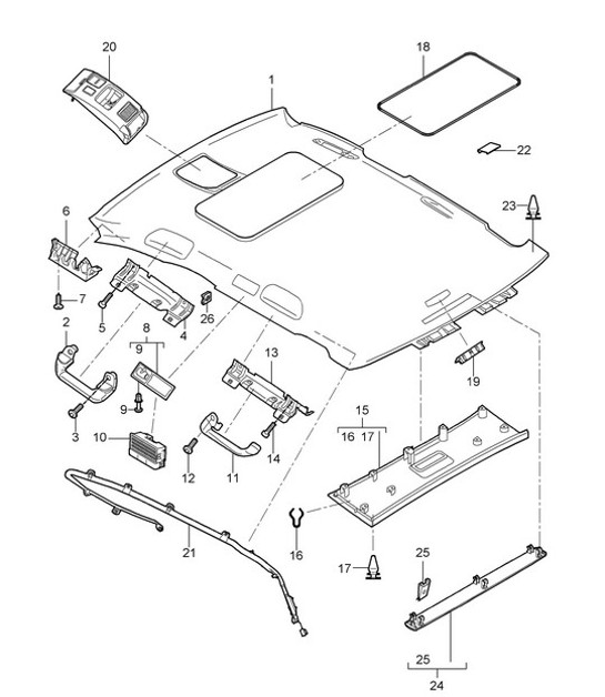 Diagram 807-030 Porsche Cayman 987C / 981C (2005-2016) Body