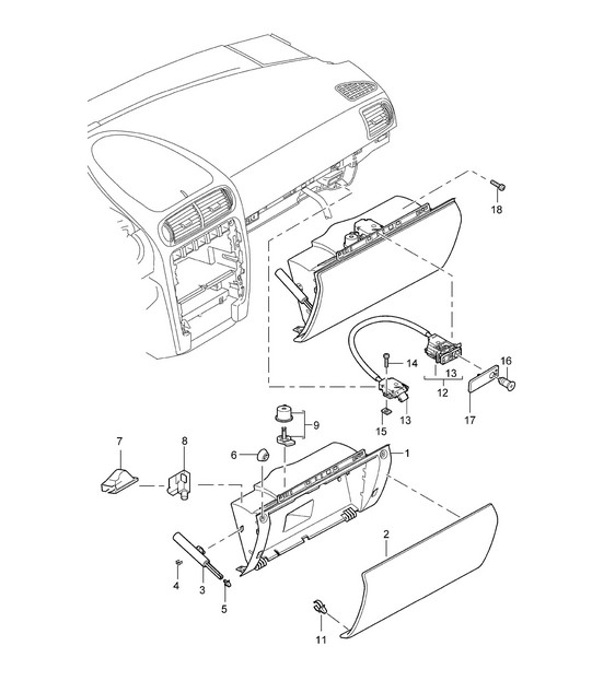 Glove box Cayenne 9PA1 (957) 2007-10