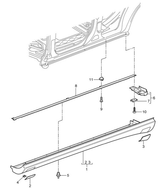 Diagram 810-011 Porsche Cayman 718C (982C) 2017>> Body