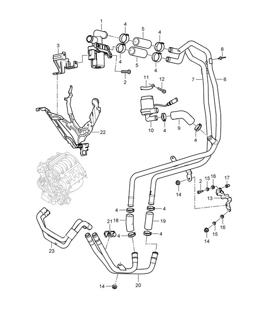 Heater with: Auxiliary air conditioner and Auxiliary heater / Feed line / Return line / Valve (PR:7VE,7VL, 9AH) Cayenne 9PA1 (957) 2007-10