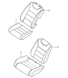 Cover / Foam part / Front seat Cayenne 9PA1 (957) 2007-10
