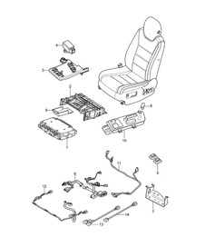 Switch / Seat frame / Wiring looms  Cayenne 9PA1 (957) 2007-10