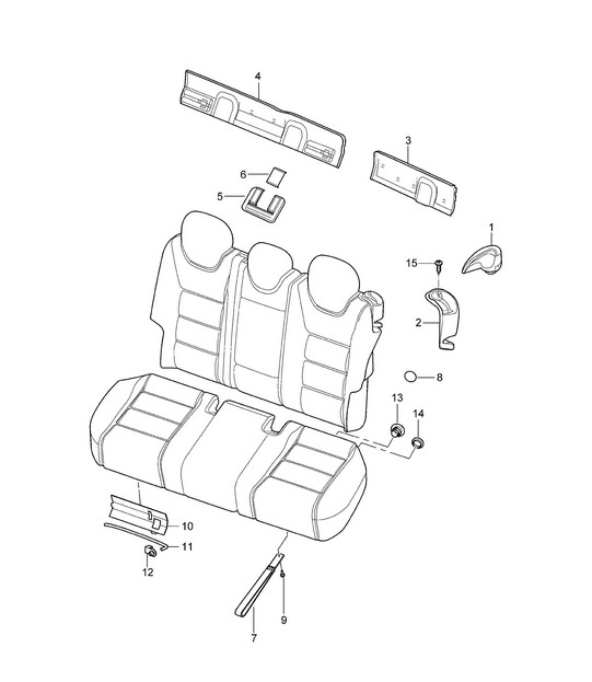Back seat backrest / Accessories Cayenne 9PA1 (957) 2007-10