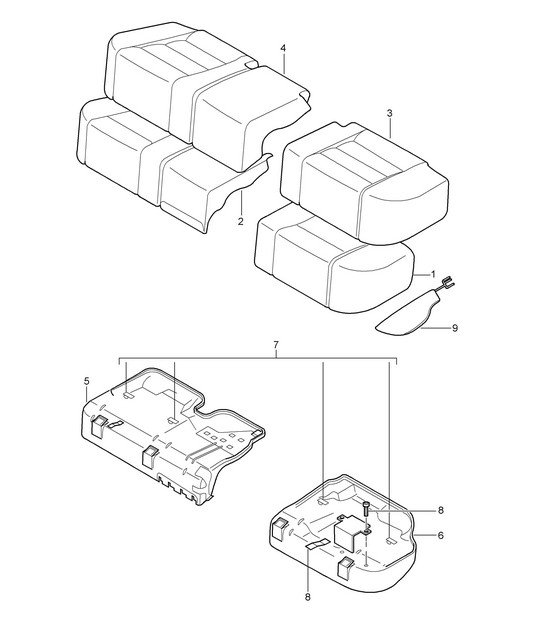 Foam part / Seat surface / Cover Cayenne 9PA1 (957) 2007-10