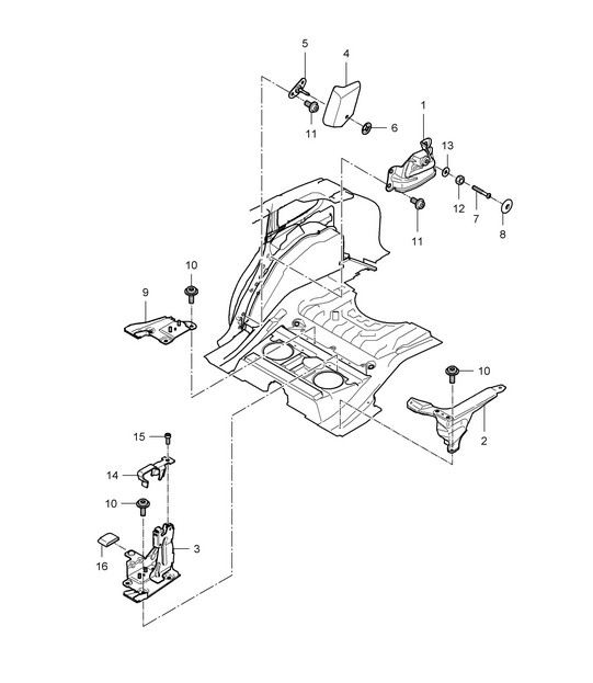 Seat support / Bracket / Fasteners Cayenne 9PA1 (957) 2007-10