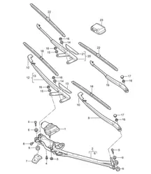 Windscreen wiper system, compl. /  Rain sensor Cayenne 9PA1 (957) 2007-10