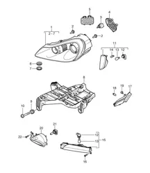 Headlights / Turn signal repeater / Fog lights Cayenne 9PA1 (957) 2007-10