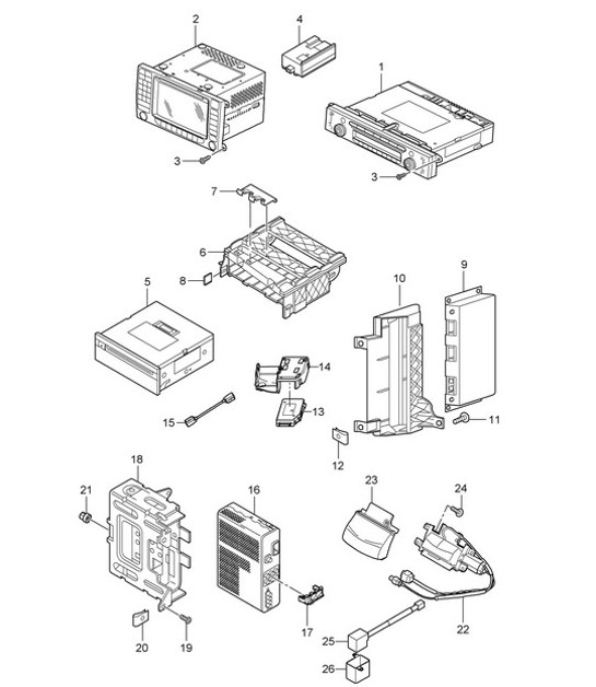 Diagram 911-000 Porsche Macan (95B) MK1 (2014-2018) Electrical equipment