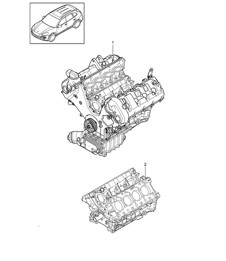 Motore base/blocco corto (Modello: CFTB,CFT, CYXA,CYX) Cayenne 92A (958) 4.8L 2011-18