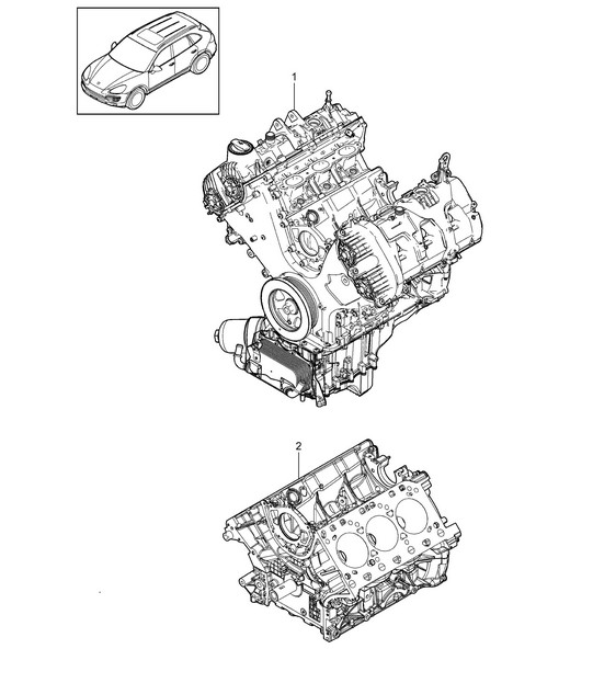 Base engine / Short block (Model: CURA,CUR, CXZA,CXZ) Cayenne 9A2 (958) 3.6L 2011-18