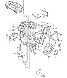 Crankcase housing / Individual parts (Model: 5502,CEYA) Cayenne 92A (958) 3.6L 2011-18