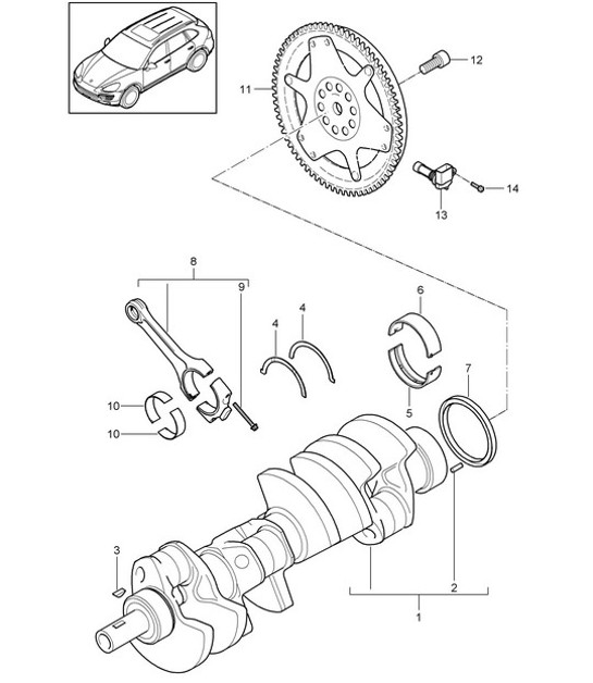 Diagram 102-000 Porsche Macan (95B) MK1 (2014-2018) Engine
