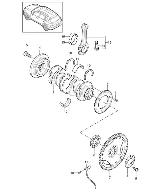 Diagram 102-010 Porsche Macan (95B) MK1 (2014-2018) Engine